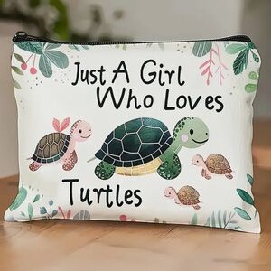 Just A Girl Who Loves Turtles Cosmetic Bag-NEW